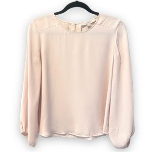 LOFT Balloon Sleeve Pink Long Sleeve Blouse Size XXS